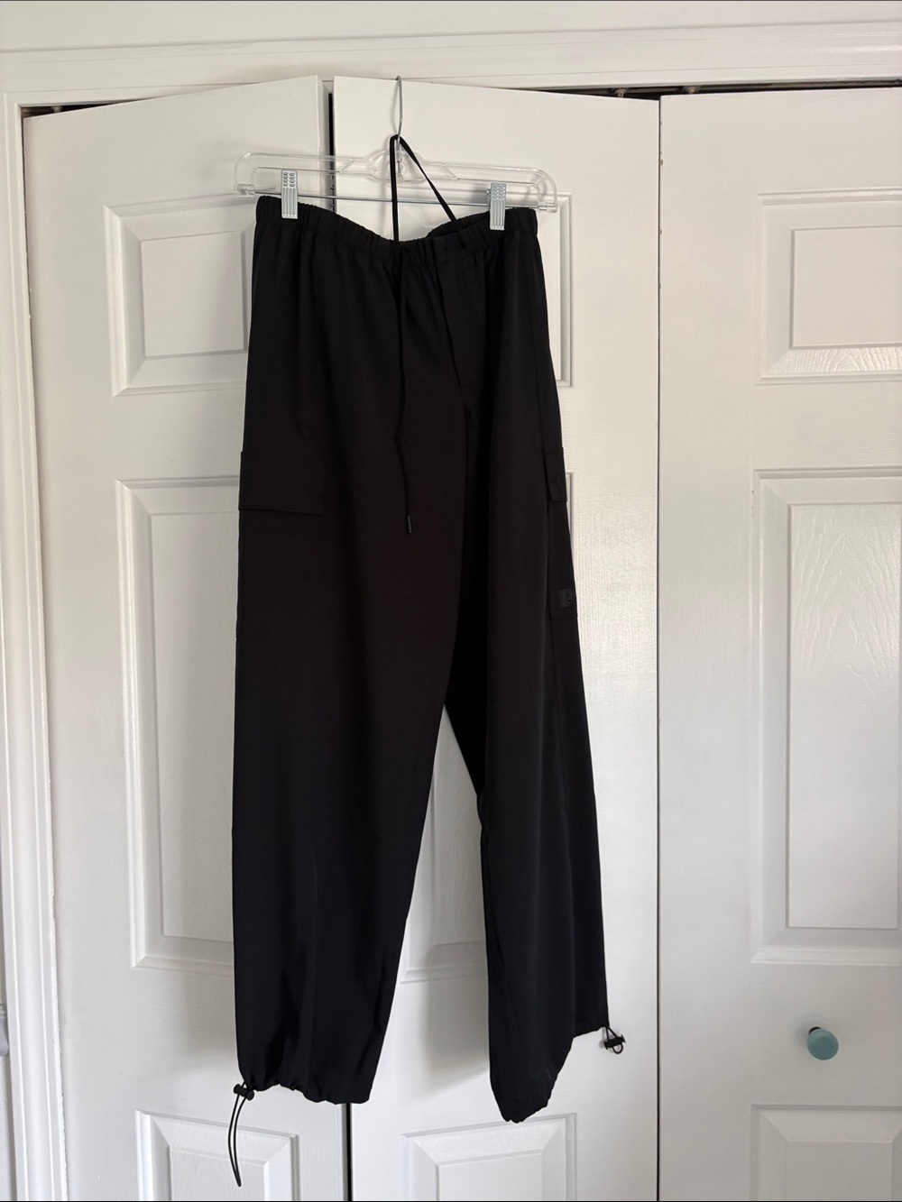 PINK Victoria's Secret Black Cargo Drawstring Joggers